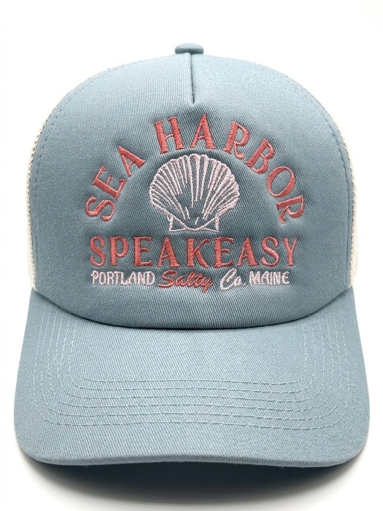 Anthropologie Accessories - NWT Well/Worn Anthropologie Sea Harbor Speakeasy Mesh-Back Trucker Hat Aqua Blue